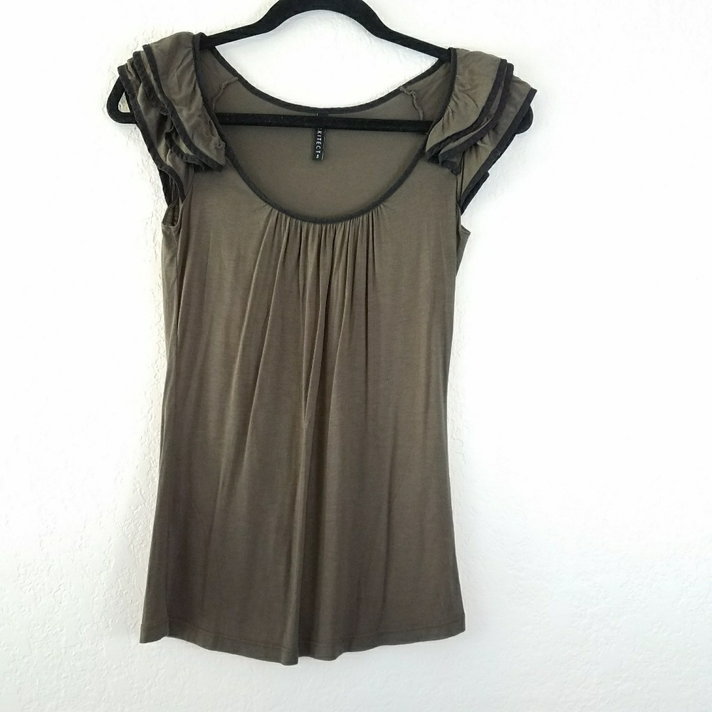 Arkitect ruffle sleeve top